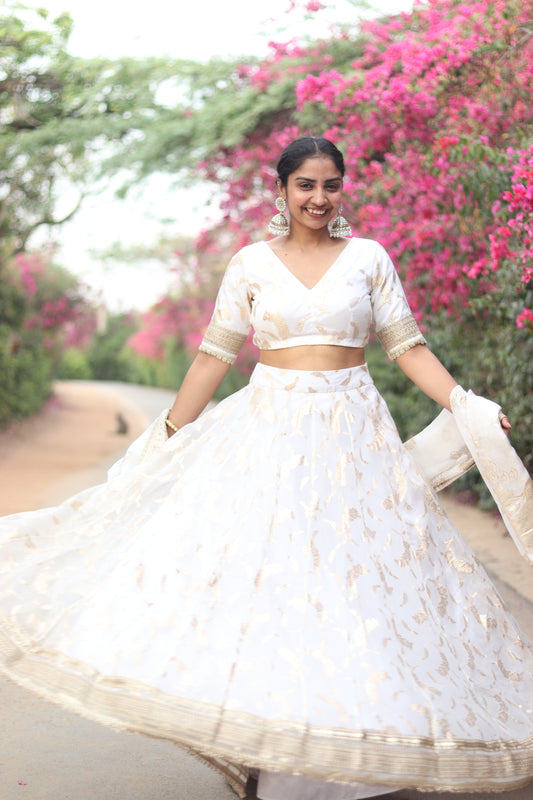 Ivory Zari Lehenga Set