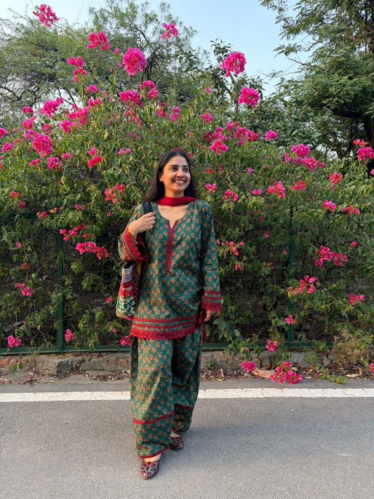 Green farshi kurta set