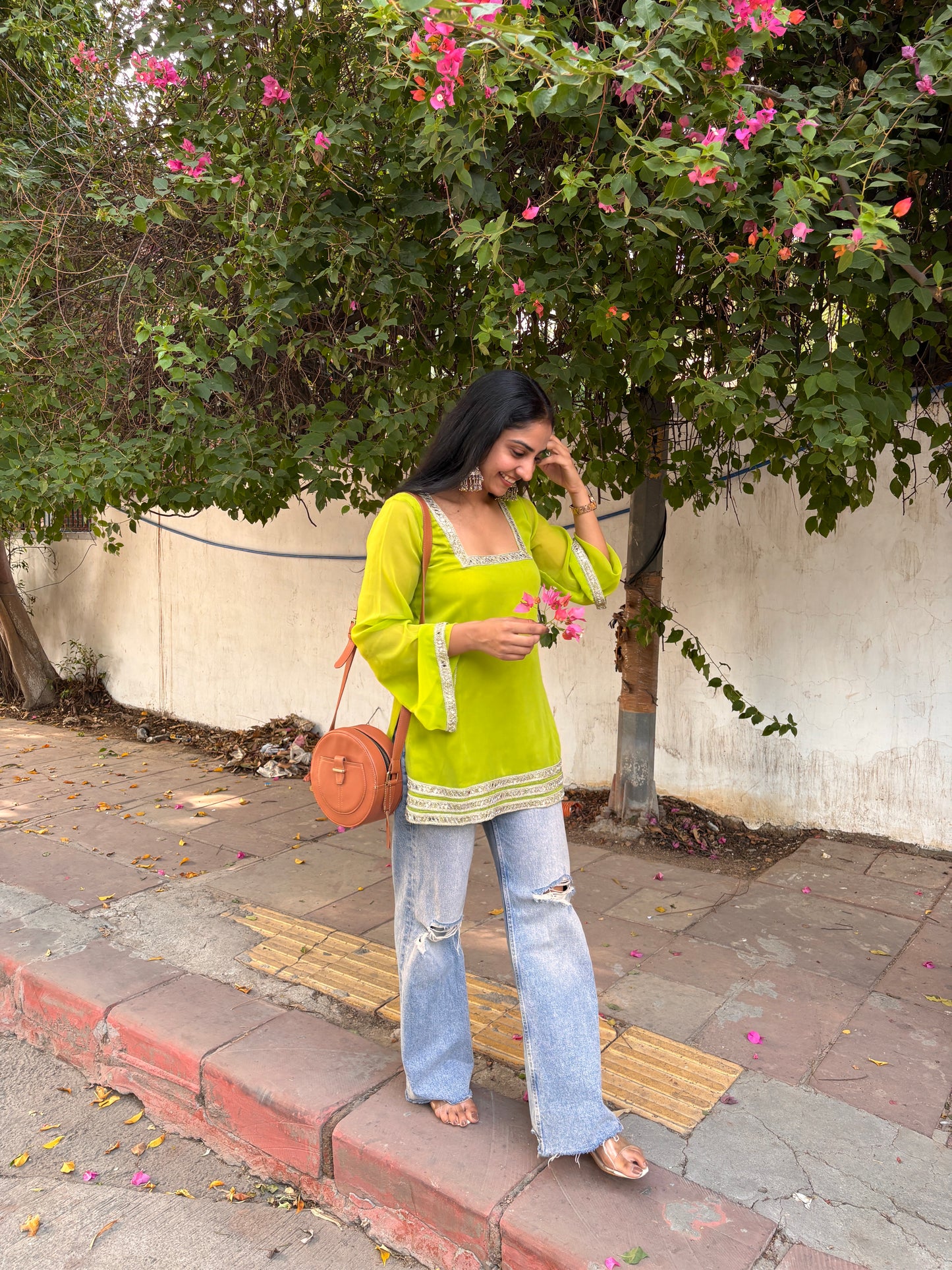 Noor- solid Georgette short kurti