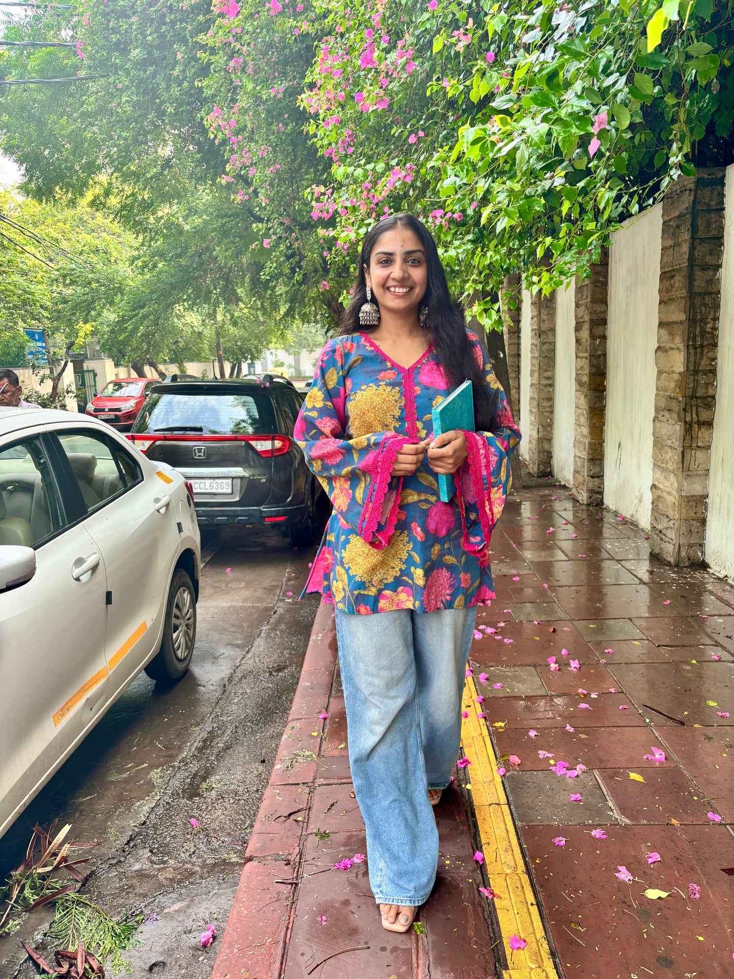 Gulnaar – Floral Cotton Short Kurta