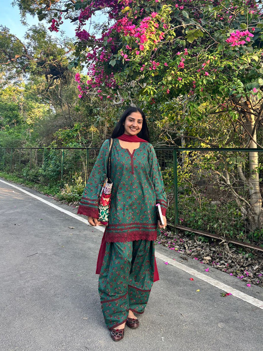 Green farshi kurta set