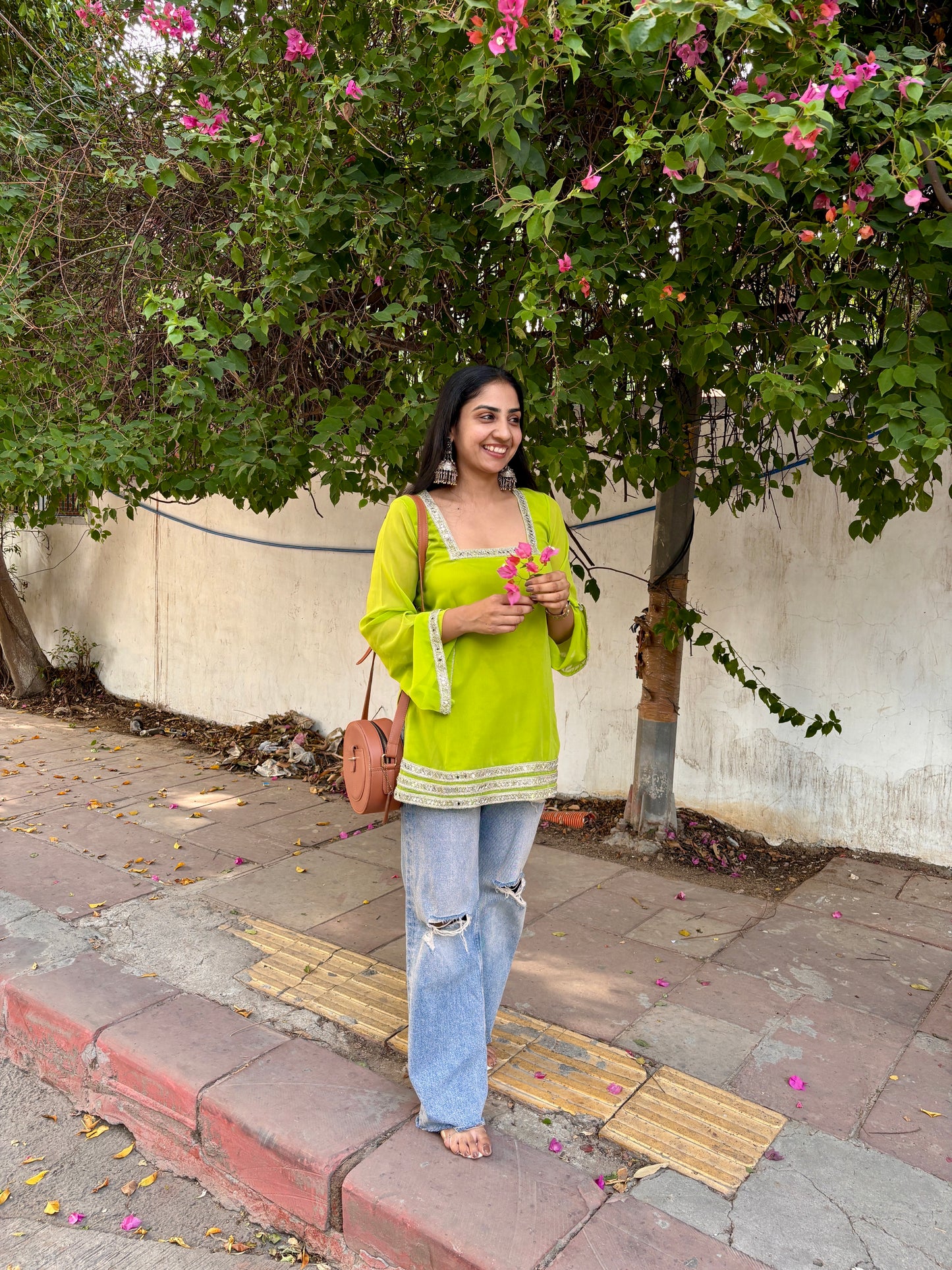 Noor- solid Georgette short kurti